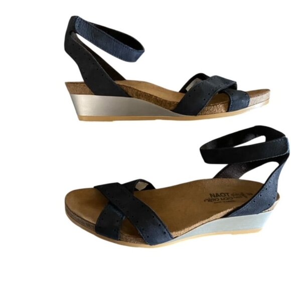 Naot Shoes - Naot Navy Wand Wedge Sandal 39